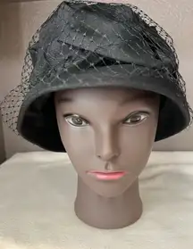 Vintage women ’s 1960’s black nettle hat union made USA