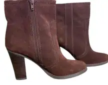 #173 CARLOS SANTANA Suede Brown Ankle Booties