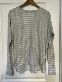 Frank & Eileen Tee Lab Long Sleeve Shirt Gray White Stripes Size Medium