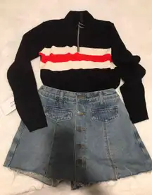 High Waisted Denim Skirt 