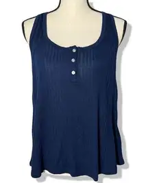 Splendid women's navy blue scoop neck racerback tank top large