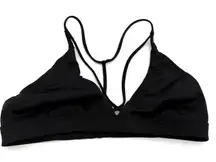 Victoria's Secret Sport Black Strappy Plunge Halter Sports Bra Size Small