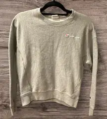 CHAMPION Reverse Weave Vintage Script Logo Crew Grey Sweatshirt size M