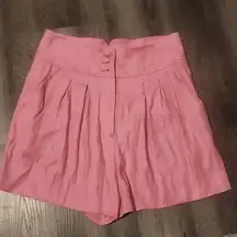 ELIE TAHARI PINK LINEN BLEND HIGH RISE SHORTS SIZE 6