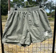 Vintage Mickey Mouse Embroidered Shorts‎ Green Size Medium