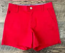 U.S. Polo Assn. Womens Classic Chino Shorts Pockets Red Cotton Casual Size 7