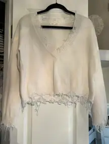 White Cropped Sweater