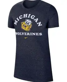 Nike NWOT University Michigan Wolverines marled Throwback Crew Neck Tshirt S