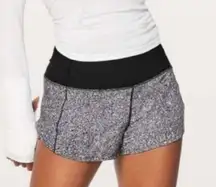 Lululemon Speed Up Short Size 4 Splatter Size 4 black white print rare