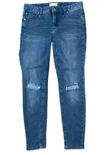 Anthropologie Free People Destroyed Skinny Jean Busted Knees Mid Rise Women’s 27