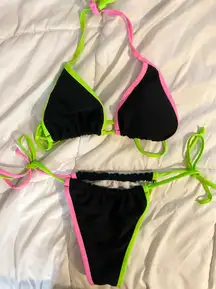 Black Colorblock Bikini