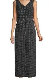 Karl Lagerfeld Paris Black Sleeveless V-Neck polka dot jumpsuit