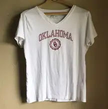 White V-Neck University of Oklahoma tee