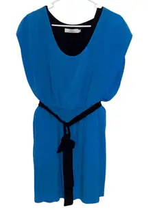 Robert Rodriguez Dress -‎ Blue Sleeveless Mini Dress with Belt - Size 4