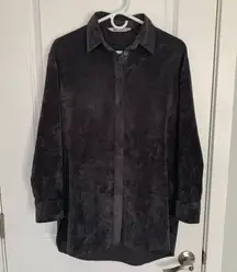 Women’s XS  Oversized Charcoal Gray Corduroy Button Up Shacket Overshirt