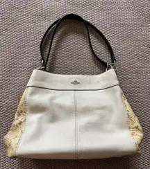 Coach  Lexy Shoulder Bag in Signature Khaki/Chalk with wallet