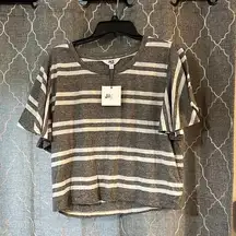 LIGHTWEIGHT heather grey striped t-shirt