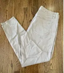 Tory Burch Izzy Zip Ankle Skinny Jeans Size 32 Beige Slim Fit