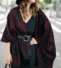 Cleobella x Rachel Zoe Sevigny Bordeaux Capelet Cape Shawl One Size