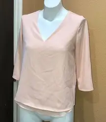 C&E light pink 3/4 sleeve blouse