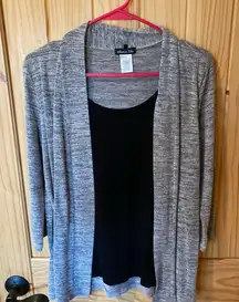 Olivia Blu Gray Open-Front Sweater