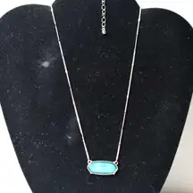 Fashionable Trendy Blue Cut Glass Inlay Silver Tone 16" Pendant Y2K Necklace