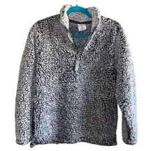 J. America Gray Sherpa Quarter Zip Pullover