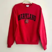 Champion UMD "Maryland" Red Pullover Sweatshirt, Size Small