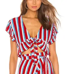 Lovers & Friends Waves for Days Americana Stripe Crop Top‎ Size XS resort