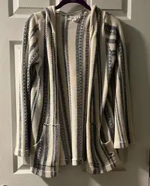 Striped Hooded Cardigan