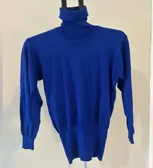 Bogner Blue Turtleneck Wool Blend Ski Wear Sweater