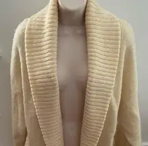 I.B. Diffusion cream wool mohair blend oversized chunky shawl collar cardigan S