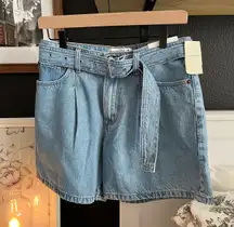 Denim High Rise Loose Shorts