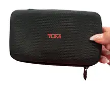 TUMI Black Hard Cover Textured Zippered Delta Travel Pouch