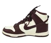 Nike Dunk High Burgundy White Lace Up High Top Athletic Sneakers Shoes Size 5.5