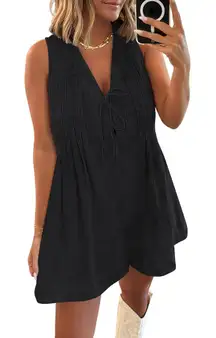 NWT Caracilia Oversized Denim Romper‎ V Neck Sleeveless Jean Jumpsuit - Medium