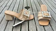 Size 6 Women's Kathleen Raffia Buckle Block Heels - A New Day summer spring