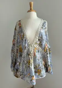 Indigo Thread Floral Bohemian Cardigan 