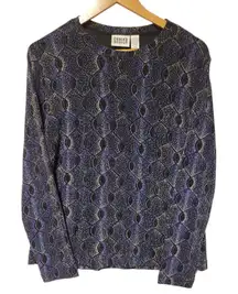 Vintage Chico's Whimsigoth Top Metallic Sparkly Geometric Funky‎ Witchy Size 2/L