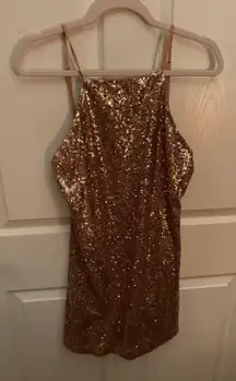 Lulu’s Sequin Halter Dress