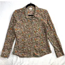 Downeast S Buttoned Floral Top Retro Cottagecore Fall Boho Teacher Twee 70s Soft
