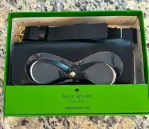 Kate Spade black genuine leather adjustable bow bag
