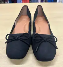 GENTLE SOULS Women’s Sailor Bow Ballet Flats Black Suede Comfort Size 8.5 NWOT