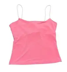 Leith Skinny Strap Camisole Tank Crop Top XS Barbie Pink Coquette Spring Summer