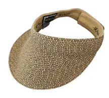 Scala Brown Woven Visor Hat One Size Scala Women's Brown Woven Sun Visor