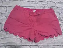 J. Crew Scallop Shorts Cute Casual Everyday Pink Shorts Size 14‎