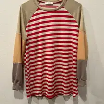Striped Long Sleeve Shirt by Perfect Peach Size M
