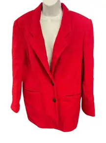 Hunt Club Merino Wool‎ Blazer Classic Business Career Jacket Red Size 10**