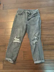 Grey distressed jeans