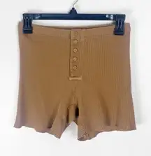 SKIMS Camel Waffle Knit Lightweight Casual Shorts, Size Medium